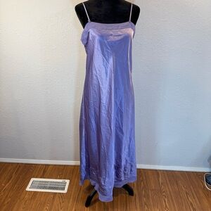 Valerie Stevens Purple Maxi Dress with embroidered hem